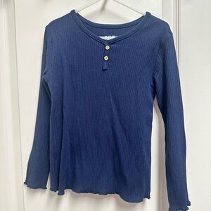 Cozy Navy Long Sleeve Kids Tee by Pekkle SZ 5